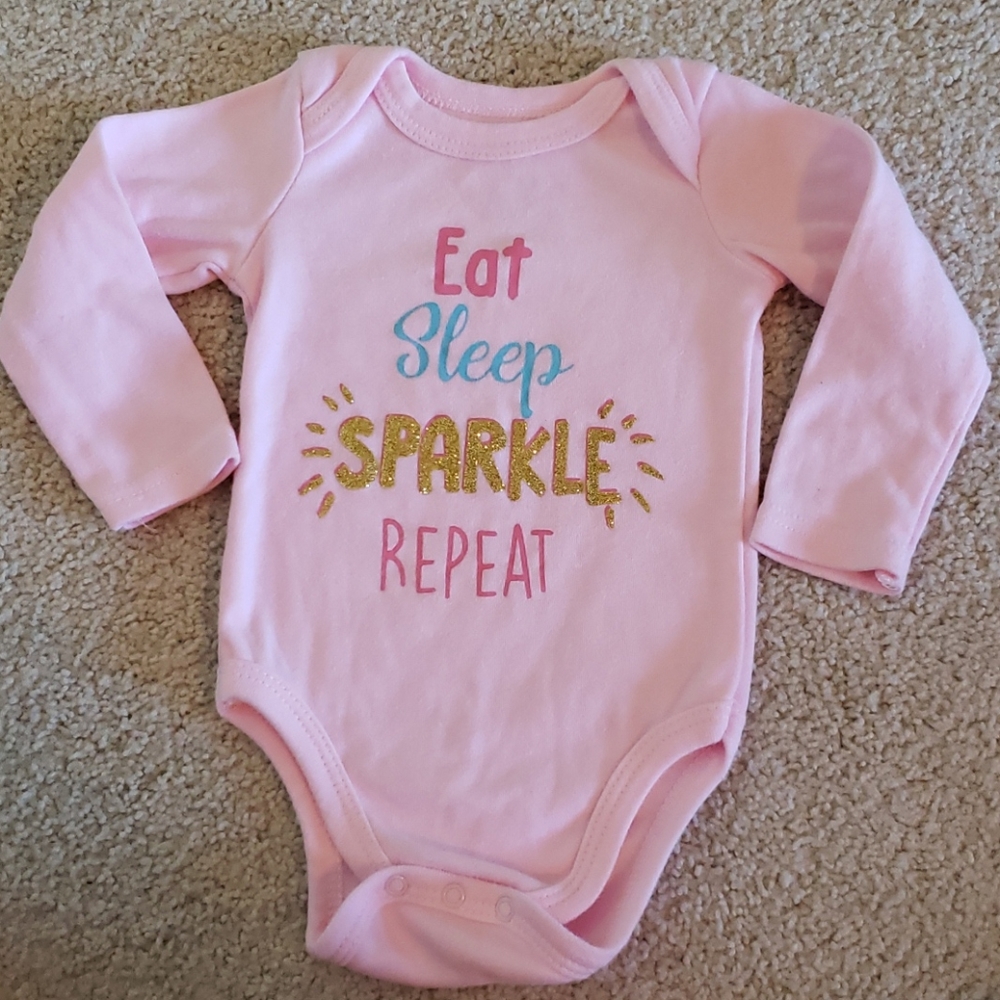 6-9M Long sleeve sparkle bodysuit